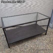 Ikea VITTSJÖ Glass & Black Metal Coffee Table 36' x 18'
