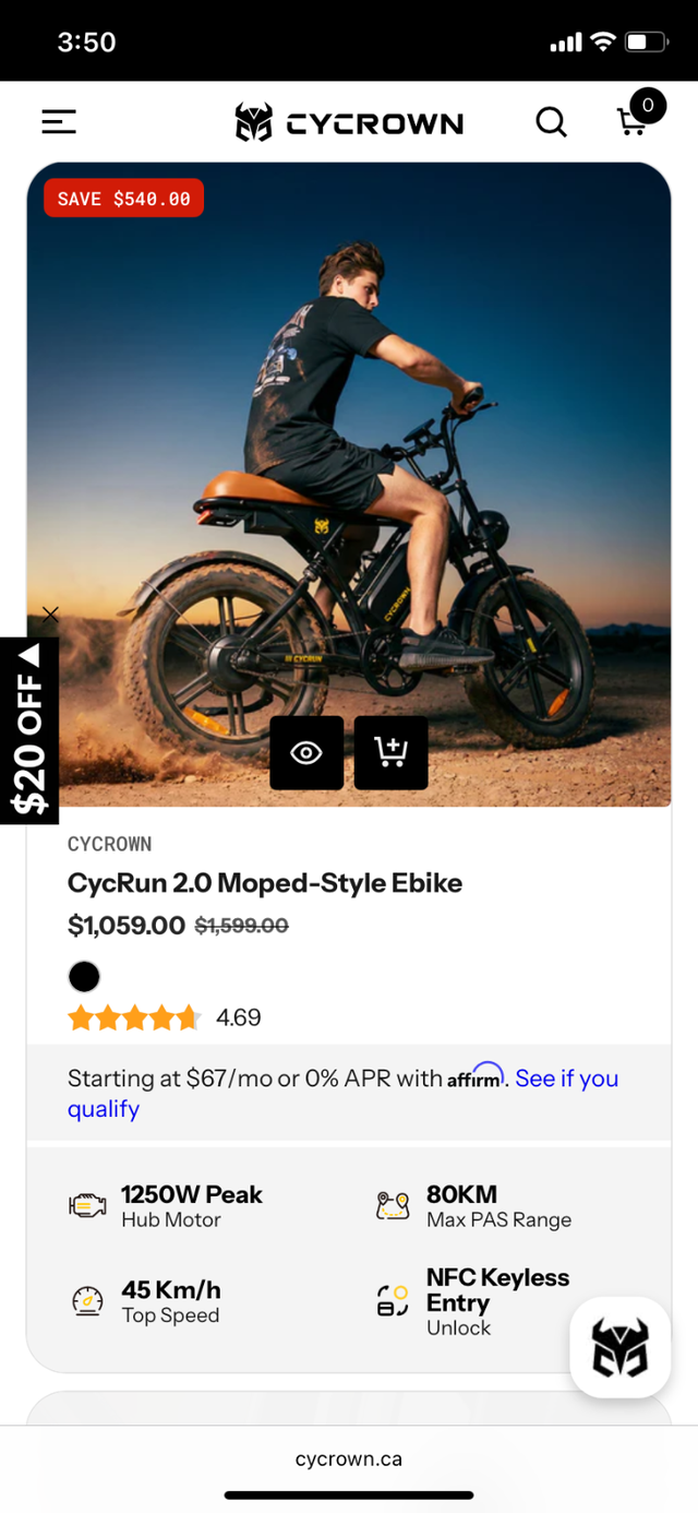 Cycrown E-bike for sale