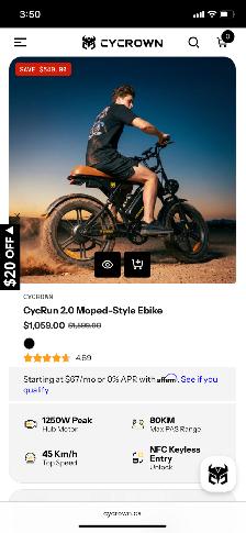 Cycrown E-bike for sale