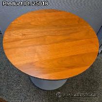 Kimball 32' Glass & Wood Round Office Table w/ Center Post Base - Photo 2