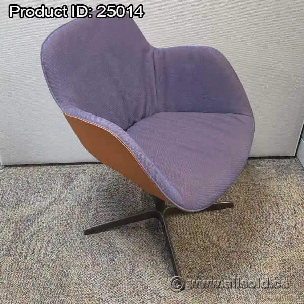 Walter Knoll Sheru Mauve Guest Lounge Armchair, Tan Leather Back