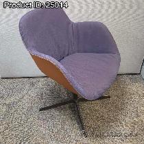 Walter Knoll Sheru Mauve Guest Lounge Armchair, Tan Leather Back