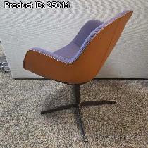 Walter Knoll Sheru Mauve Guest Lounge Armchair, Tan Leather Back - Photo 2
