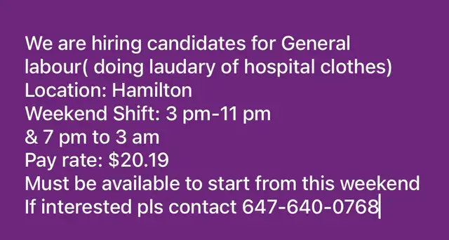 general labour job
