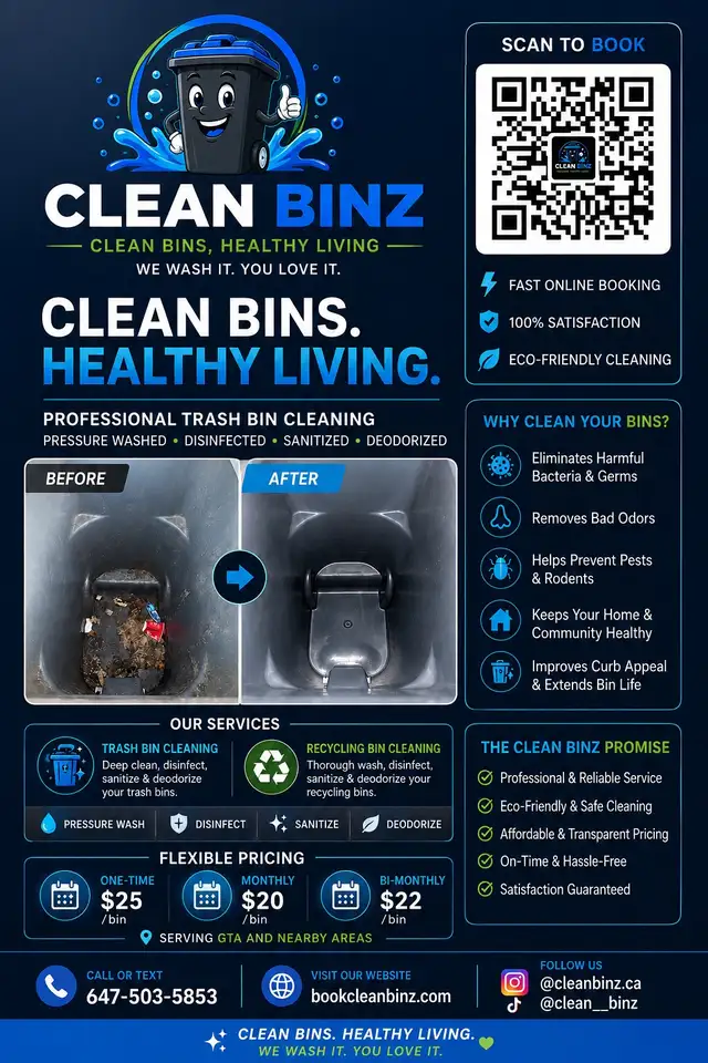 Professional Trash Bin Cleaning | Starting at $25