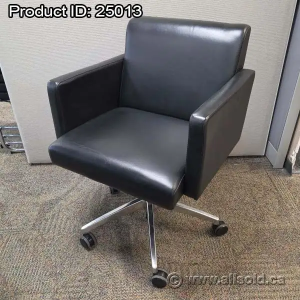 Black Kimball Leather Boardroom Conference Meeting Chair