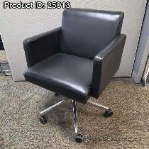 Black Kimball Leather Boardroom Conference Meeting Chair
