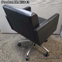 Black Kimball Leather Boardroom Conference Meeting Chair - Photo 2