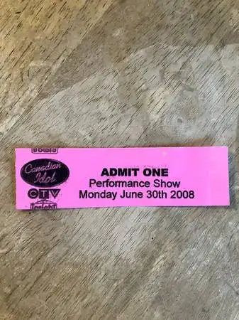 Canadian Idol Show ticket