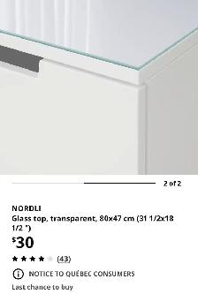 IKEA Malm glass top for 6 drawer chest dresser - Photo 5