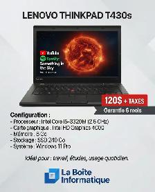 Laptop T430S comme neuf, i5, 8 Go, 240 Go SSD - Photo 2