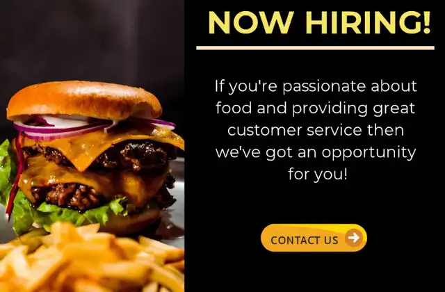 Front end/Back end staff for burger restaurant