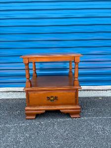 Solid Wood Side Table with Drawer
