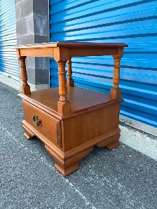 Solid Wood Side Table with Drawer - Photo 4