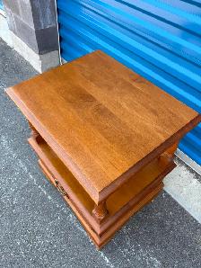 Solid Wood Side Table with Drawer - Photo 5
