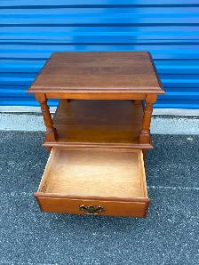 Solid Wood Side Table with Drawer - Photo 6