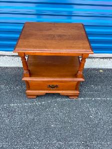 Solid Wood Side Table with Drawer - Photo 9