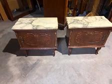 Free delivery antique pair of Vintage Marble Top Nightstands - Photo 8