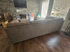 Used Sectional Couch (114') and Ottoman (35'x35') for Sale - Photo 2