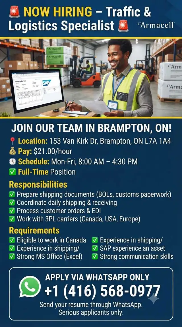 Traffic  & Logistics Specialist