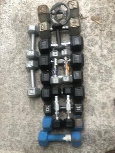 Haltère Hex Caoutchouc / Rubber Hex Dumbbell-ensemble-&gt.150$