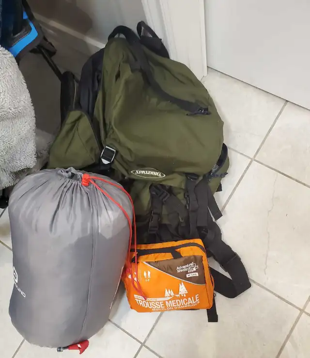 Camping bundle with a can of propane