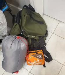 Camping bundle with a can of propane