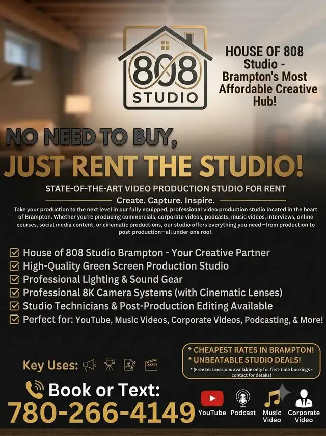Lights, Camera, action - home studio for rent