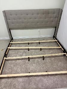 King size bed with railings & box spring
