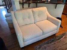 Beige Upholstered Loveseat and Sofa Set