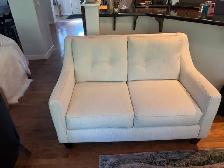 Beige Upholstered Loveseat and Sofa Set - Photo 2