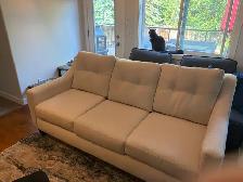 Beige Upholstered Loveseat and Sofa Set - Photo 3