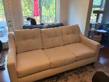 Beige Upholstered Loveseat and Sofa Set - Photo 4