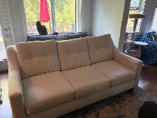 Beige Upholstered Loveseat and Sofa Set - Photo 5