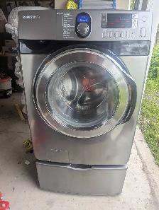 Samsung Washer, Fully Loaded on Drawer Pedestal