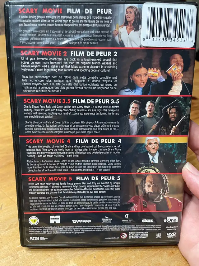collection films de peur 1 a 5
