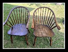 2 x SOLID WOOD Hand Made Windsor Bow Back Arm Chairs - Photo 2