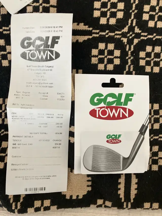 Golf Town gift card