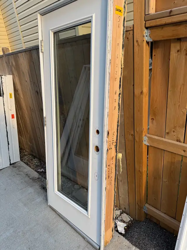 Exterior door with full glass