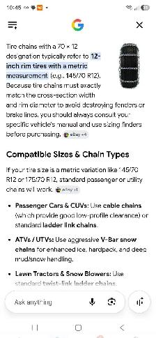 Riding Lawnmower Tire Chains 12x70 - Photo 4