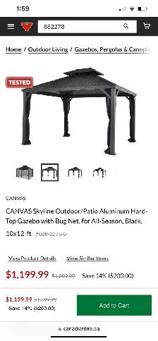 CANVAS Skyline Outdoor/Patio Aluminum Hard-Top Gazebo with Bug N - Photo 2