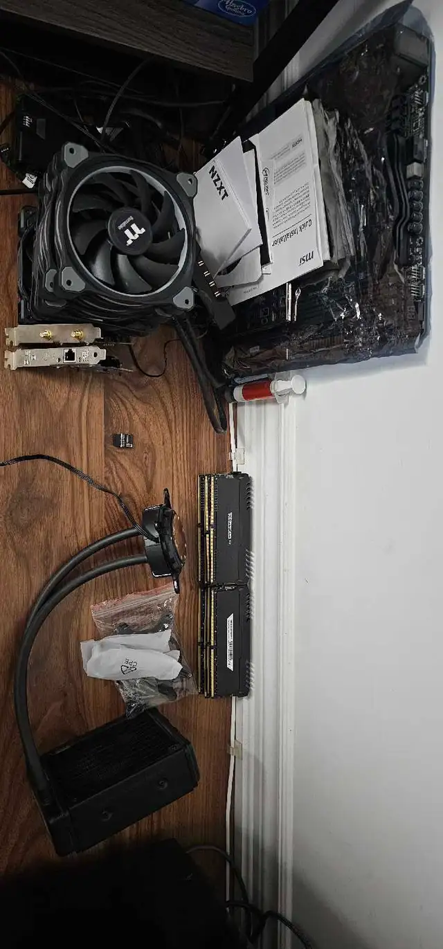 MSI Motherboard, 8x8 DDR4 RAM, i7 CPU, Liquid Cooler, Fans, More