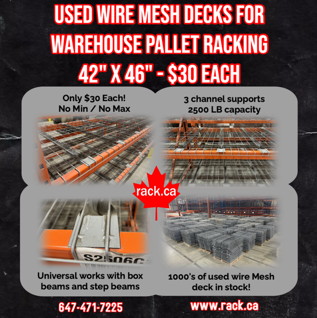 Used Wire Mesh Decks - CAN'T BEAT OUR PRICES! $30 EACH