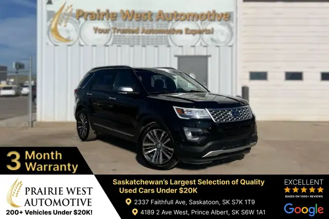 2017 Ford Explorer Platinum 4WD 7 Passenger | Heated Seats | Sun
