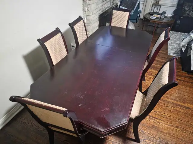 Dining table wooden with 6 chairs