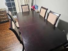 Dining table wooden with 6 chairs - Photo 2
