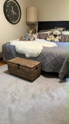 Vintage rotin rattan Chest entrance bedroom Banc Coffre à jouets