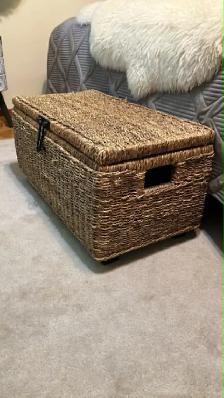 Vintage rotin rattan Chest entrance bedroom Banc Coffre à jouets - Photo 9