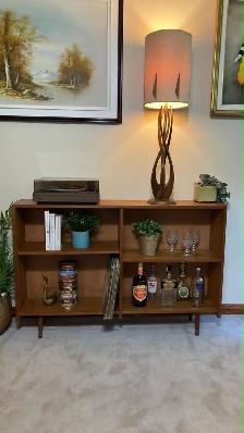 Mid century TEAK TECK. Bibliothèque, bar, table console disques - Photo 4