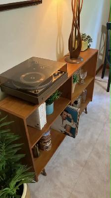 Mid century TEAK TECK. Bibliothèque, bar, table console disques - Photo 9